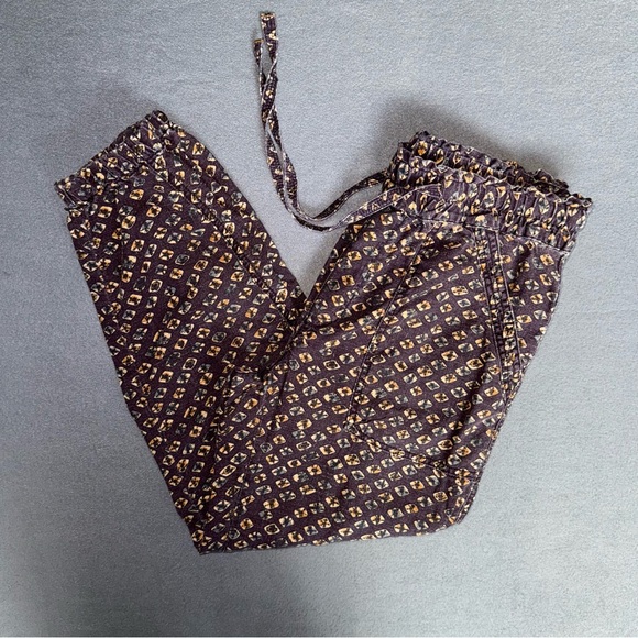 Anthropologie Linen Utility Jogger Multi Fall Color Patterned Joggers size Small - Picture 1 of 16